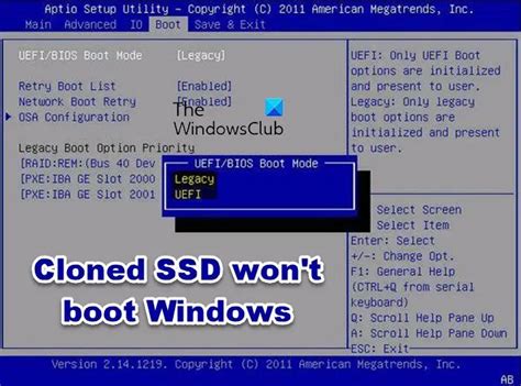 cloned to ssd uefi boot option missing|can't boot to ssd.